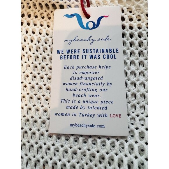 My Beachy Side Camelia Maxi Skirt Small White Cotton Lace Fringe Swim Cover Up - Picture 9 of 10